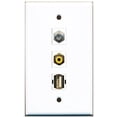 thumbnail image 1 of RiteAV - 1 Port RCA Yellow and 1 Port Coax Cable TV- F-Type and 1 Port USB A-A Wall Plate, 1 of 1