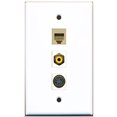 thumbnail image 1 of RiteAV - 1 Port RCA Yellow and 1 Port Phone RJ11 RJ12 Beige and 1 Port S-Video Wall Plate, 1 of 1