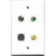 thumbnail image 1 of RiteAV 1 Port RCA Yellow and 1 Port RCA Green and 1 Port Coax Cable TV- F-Type and 1 Port Toslink Wall Plate, 1 of 1