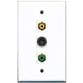 thumbnail image 1 of RiteAV - 1 Port RCA Yellow and 1 Port RCA Green and 1 Port Toslink Wall Plate, 1 of 1