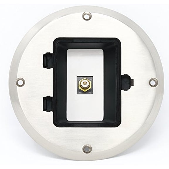 RiteAV 1 Port RCA for Subwoofer Audio Port Floor Box - Stainless Steel