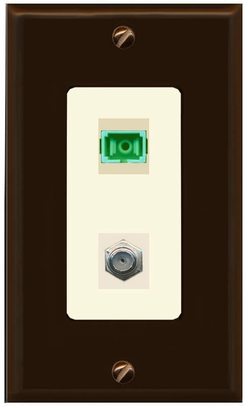 RiteAV 1 Port SC-APC Fiber Simplex Coax Cable TV Wall Plate - 1 Gang ...