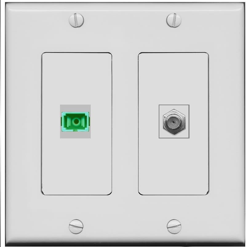 RiteAV 1 Port SC-APC Fiber Simplex Coax Cable TV Wall Plate - 2 Gang ...