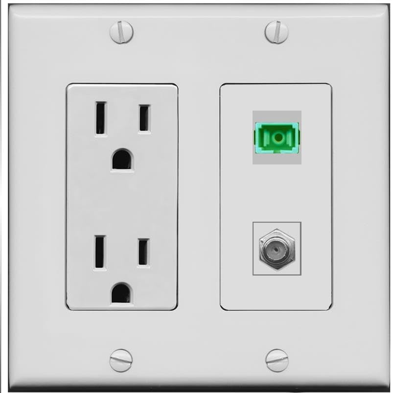 Simplex Outlet Types RiteAV 1 Port SC-APC Fiber Simplex Coax Cable TV Wall Plate - Outlet ...