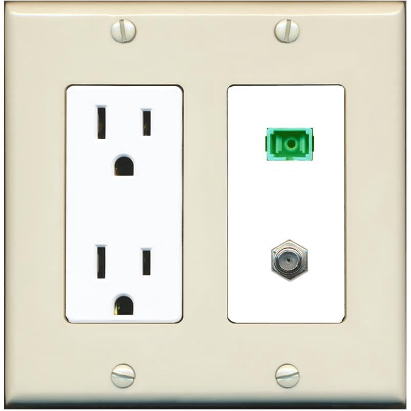 Simplex Outlet Types RiteAV 1 Port SC-APC Fiber Simplex Coax Cable TV Wall Plate - Outlet ...