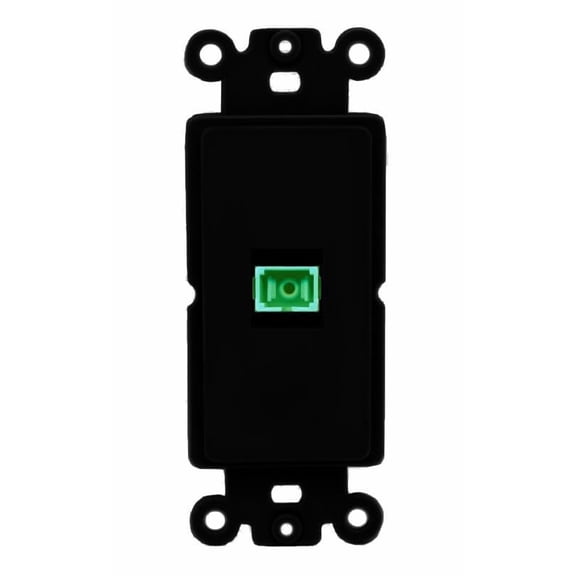 RiteAV 1 Port SC-APC-SX Rocker Insert Module Wall Plate [Black]