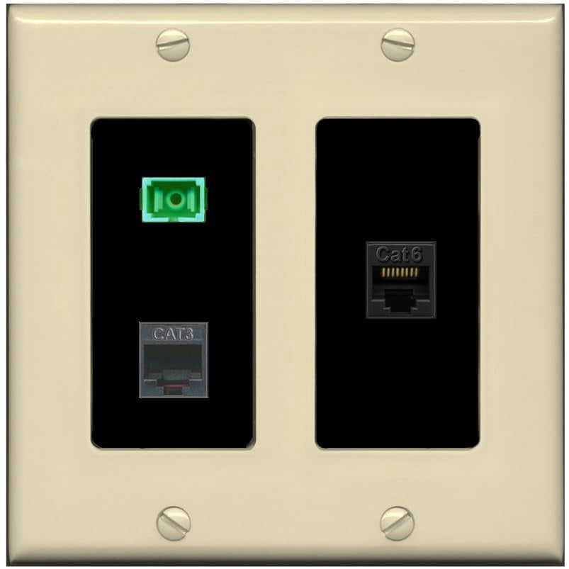 RiteAV 1 Port SC APC Simplex Phone and Cat6 Ethernet Wall Plate - 2 ...