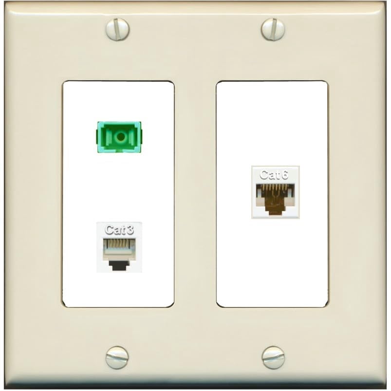 RiteAV 1 Port SC APC Simplex Phone and Cat6 Ethernet Wall Plate - 2 ...