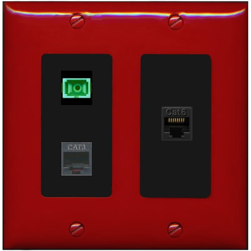 RiteAV 1 Port SC APC Simplex Phone and Cat6 Ethernet Wall Plate - 2 ...