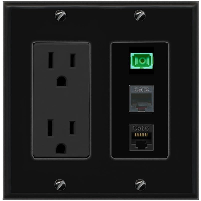 Simplex Outlet Types RiteAV 1 Port SC APC Simplex Phone and Cat6 Ethernet Wall Plate ...