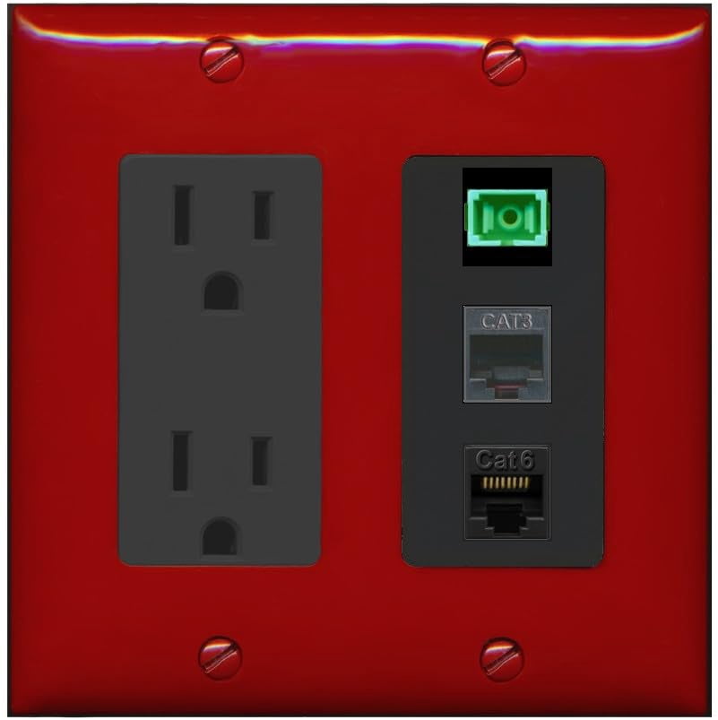 Simplex Outlet Types RiteAV 1 Port SC APC Simplex Phone and Cat6 Ethernet Wall Plate ...