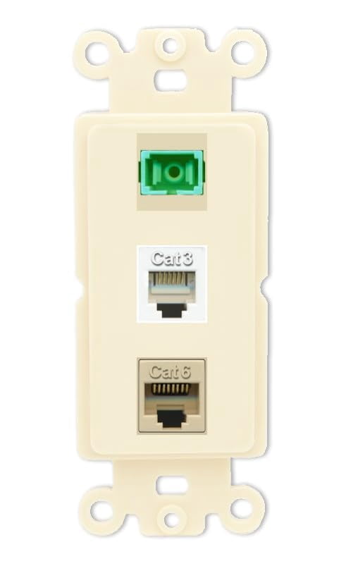 RiteAV 1 Port SC APC Simplex Phone and Cat6 Ethernet Wall Plate ...