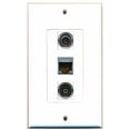 thumbnail image 1 of RiteAV - 1 Port Shielded Cat6 Ethernet and 1 Port Toslink and 1 Port 3.5mm Decorative Wall Plate Decorative, 1 of 1