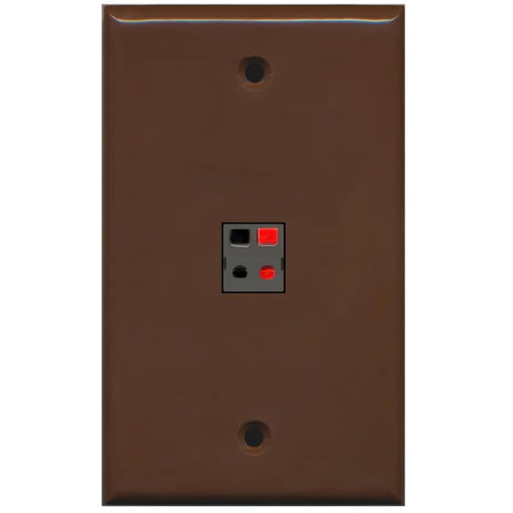 RiteAV - 1 Port Speaker Wall Plate - Brown - Bracket Included