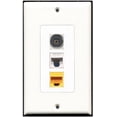 thumbnail image 1 of RiteAV - 1 Port Toslink 1 Cat5e Ethernet White 1 Cat5e Ethernet Yellow Wall Plate Decorative, 1 of 1