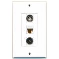 thumbnail image 1 of RiteAV - 1 Port Toslink and 1 Port BNC and 1 Port Cat6 Ethernet White Decorative Wall Plate Decorative, 1 of 1
