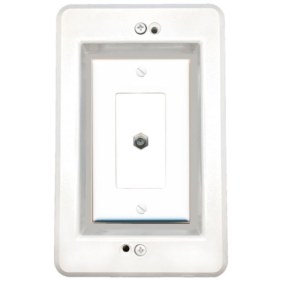 RiteAV 1 Port in-Wall Cable Management Kit Recessed Outlet Coax Wall Plate