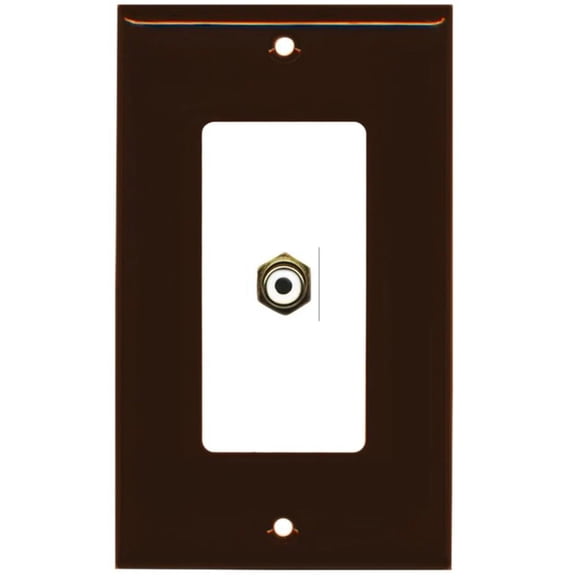 RiteAV - 1 RCA for Subwoofer Audio Port Wall Plate Decorative - Brown/White