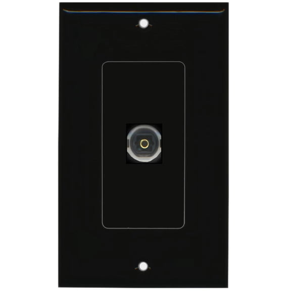RiteAV - 1 Toslink Digital Audio Port Wall Plate Decorative - Black - Bracket Included