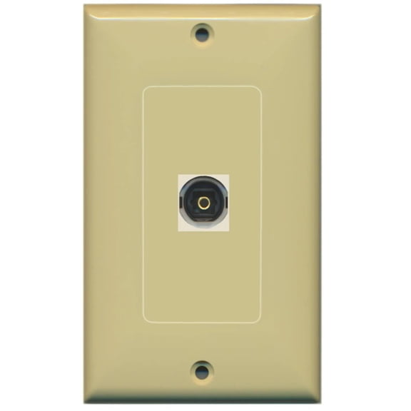 RiteAV - 1 Toslink Digital Audio Port Wall Plate Decorative - Ivory - Bracket Included