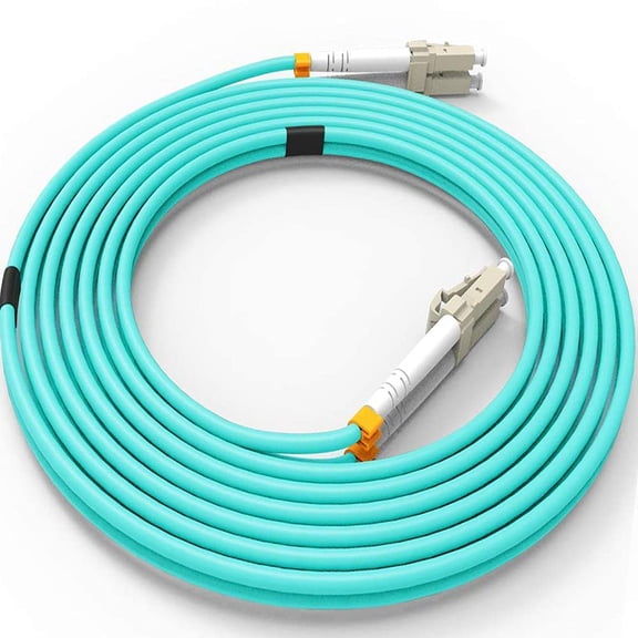 RiteAV - 10Gb OM3 Multimode Duplex Fiber Optic Cable (50/125) - LC to LC - Aqua (10 Meter (33 feet))