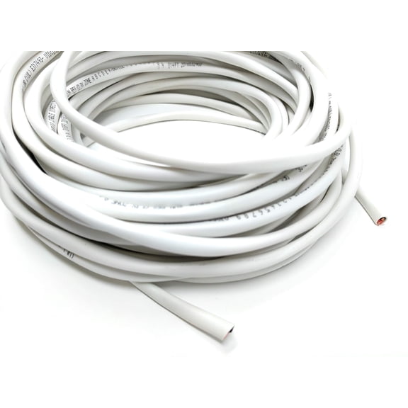 RiteAV - 14 AWG 10 Feet White Direct Burial Speaker and Lighting Wire (2 Channel, Pure Oxygen Free Copper, High Strand Count)