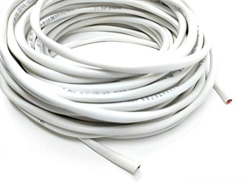 RiteAV - 14 AWG 200 Feet White Direct Burial Speaker and Lighting Wire (2 Channel, Pure Oxygen Free Copper, High Strand Count)