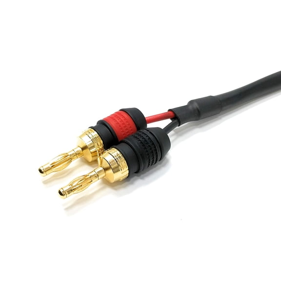 RiteAV - 14 AWG 50-Feet Direct Burial Speaker and Lighting Wire (2 Channel, Pure Oxygen Free Copper, High Strand Count) (Now with Banana Plugs Pre-Installed)