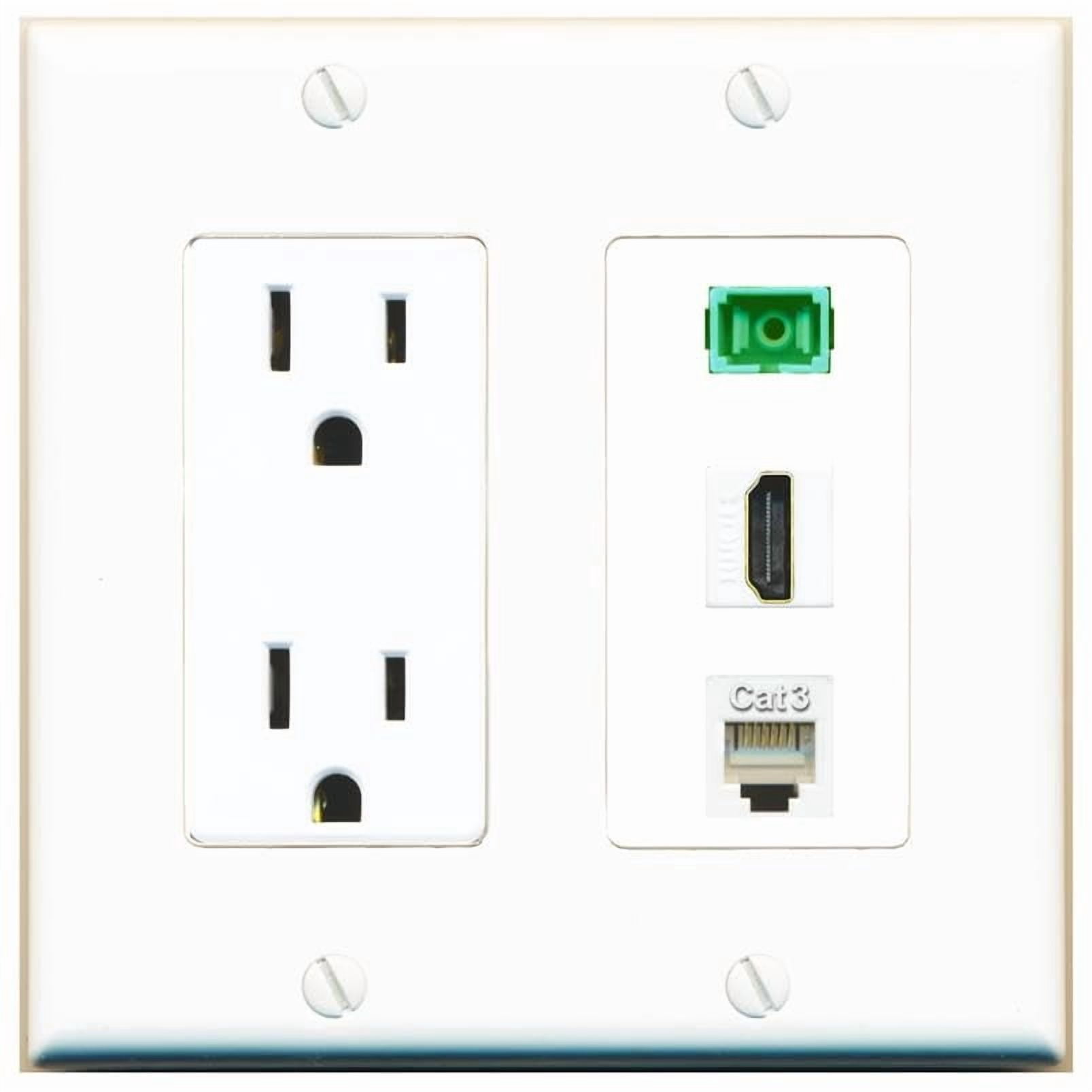 RiteAV 15 Amp Power Outlet 1 Port HDMI 1 Phone 1 SC-APC-Simplex Jack ...