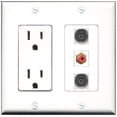 thumbnail image 1 of RiteAV - 15 Amp Power Outlet 1 Port RCA Red 2 Port Toslink Decorative Wall Plate, 1 of 1