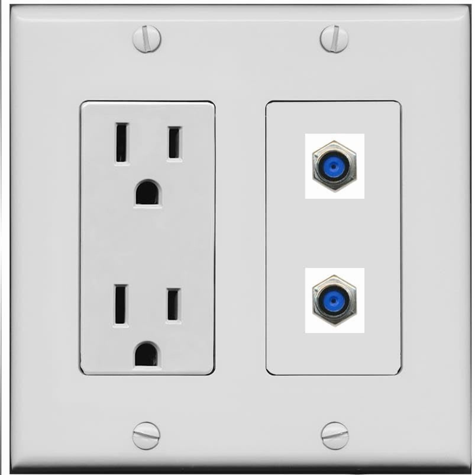 RiteAV 15 Amp Power Outlet and 2 F81 Wall Plate [Gray]