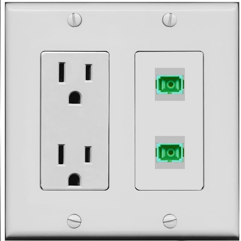 RiteAV 15 Amp Power Outlet and 2 SC-APC-SX Wall Plate [Gray]