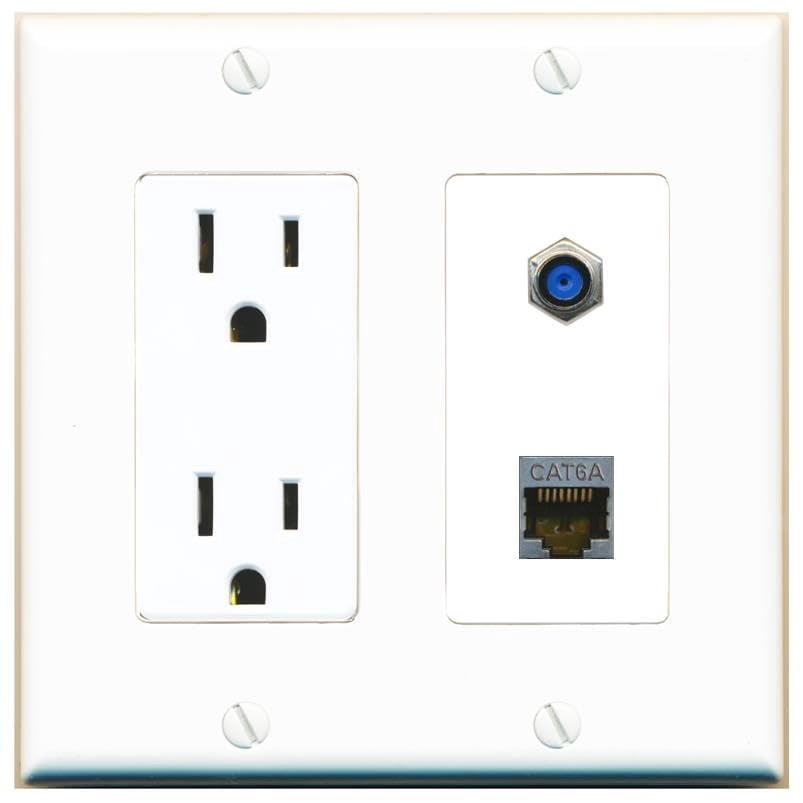 Presa USB E HDMI A Muro – Piastra Elettrica Decora 2 Porte – Set Da 2 Pezzi Per Scatole Standard - 2