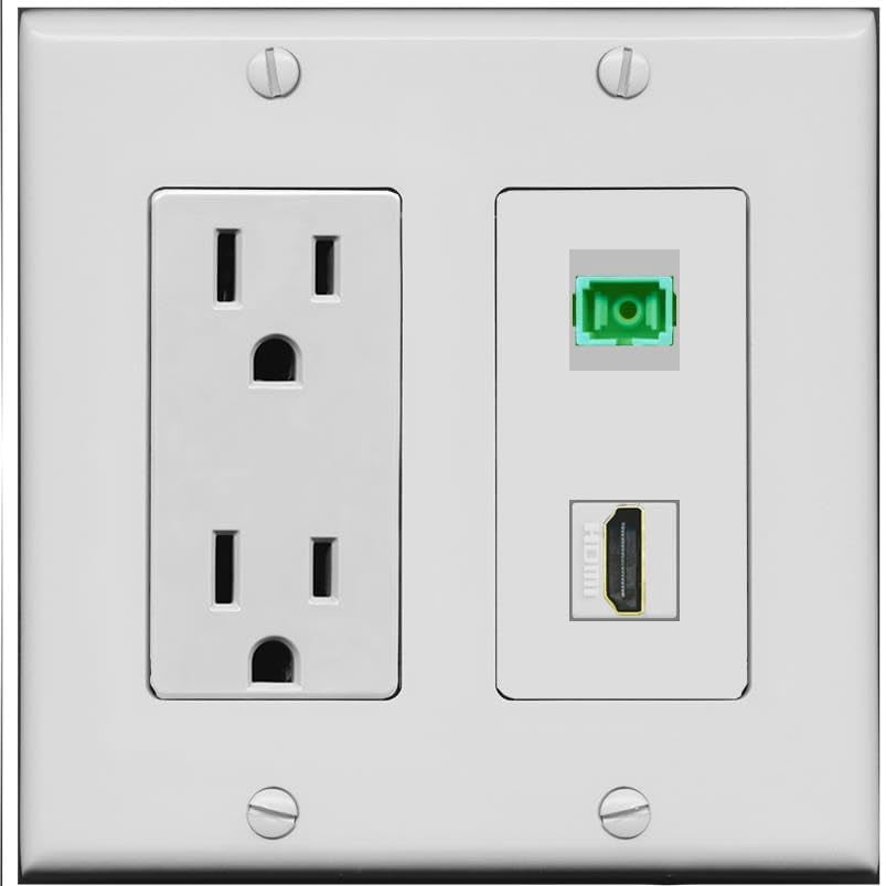 RiteAV 15 Amp Power Outlet and HDMI SC-APC-SX Wall Plate [Gray]