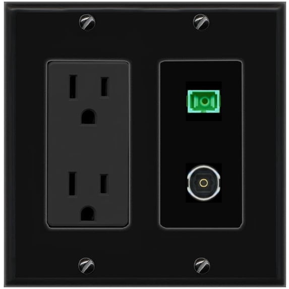 Standard Simplex Outlet RiteAV 15A Power Outlet 1 Port SC-APC-Simplex 1 TOSLINK Jack Decorative ...