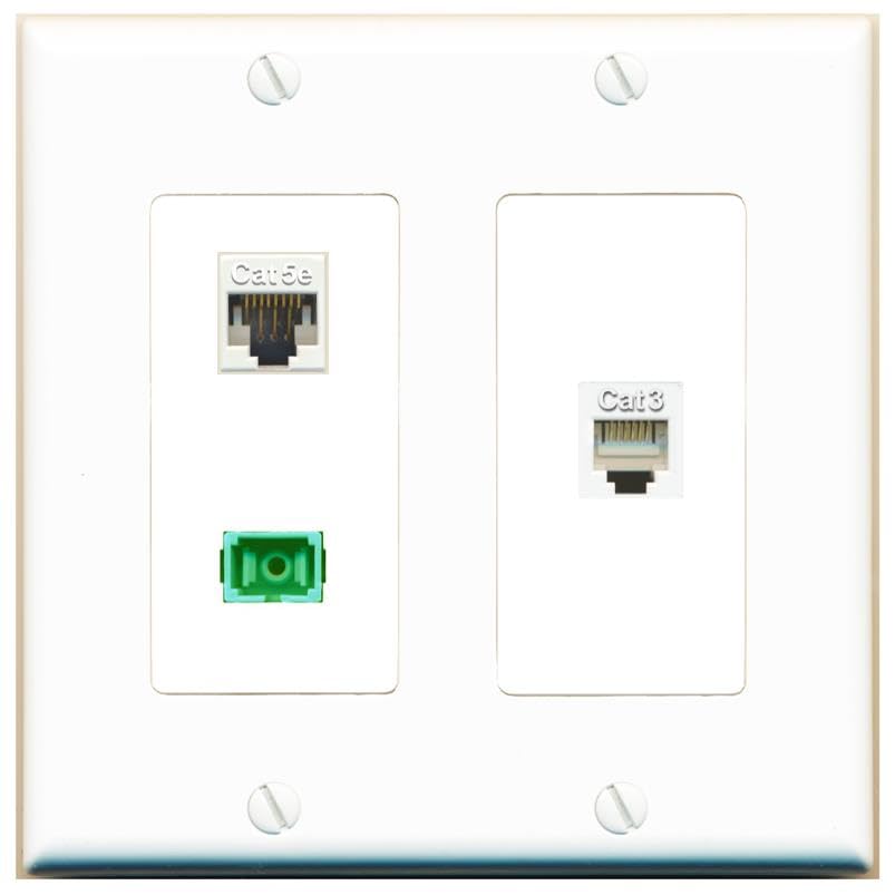 Computer/phone Coupler RiteAV 2 Gang 1 Port CAT5E Phone SC-APC-SX Jack Coupler Female-Female ...