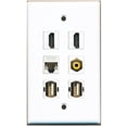 thumbnail image 1 of RiteAV - 2 HDMI 1 Port RCA Yellow 2 Port USB A-A 1 Port Cat5e Ethernet White Wall Plate, 1 of 1