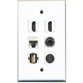 thumbnail image 1 of RiteAV - 2 HDMI 1 Port USB A-A 1 Port S-Video 1 Port 3.5mm 1 Port Cat5e Ethernet White Wall Plate, 1 of 1