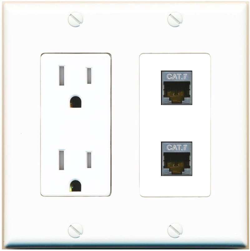 RiteAV 2 Port Cat7 Shielded Ethernet Wall Plate - Tamper-Resistant ...