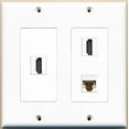 thumbnail image 1 of RiteAV - 2 Port HDMI 1 Port Cat6 Ethernet White - 2 Gang Wall Plate, 1 of 1