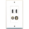 thumbnail image 1 of RiteAV - 2 Port HDMI 1 Port RCA White 1 Port USB A-A Wall Plate Decorative, 1 of 1