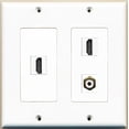 thumbnail image 1 of RiteAV - 2 Port HDMI 1 Port RCA White - 2 Gang Wall Plate, 1 of 1