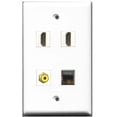 thumbnail image 1 of RiteAV - 2 Port HDMI 1 Port RCA Yellow 1 Port Shielded Cat6 Ethernet Wall Plate, 1 of 1