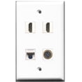 thumbnail image 1 of RiteAV - 2 Port HDMI 1 Port S-Video 1 Port Cat5e Ethernet White Wall Plate, 1 of 1