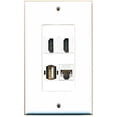 thumbnail image 1 of RiteAV - 2 Port HDMI 1 Port USB A-A 1 Port Cat5e Ethernet White Wall Plate Decorative, 1 of 1