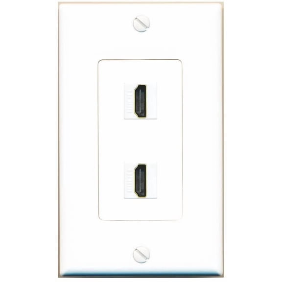 RiteAV 2 Port HDMI Jack Coupler Female-Female Wall Plate [White]
