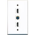 thumbnail image 1 of RiteAV - 2 Port HDMI and 1 Port RCA Blue Wall Plate, 1 of 1