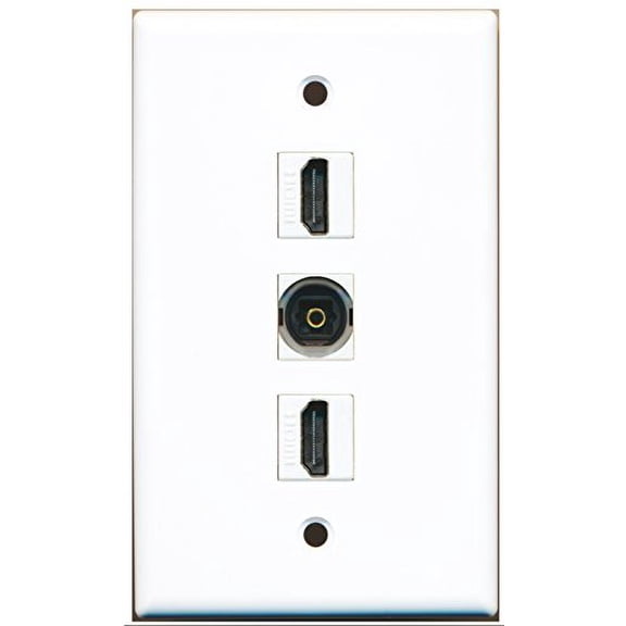RiteAV - 2 Port HDMI and 1 Port Toslink Wall Plate