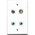 thumbnail image 1 of RiteAV - 2 Port RCA Green and 1 Port Coax Cable TV- F-Type and 1 Port USB A-A Wall Plate, 1 of 1