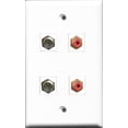 thumbnail image 1 of RiteAV - 2 Port RCA Red 2 Port Coax Cable TV- F-Type Wall Plate, 1 of 1